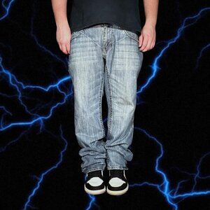 straight baggy vintage y2k acid washed addicted soul jeans